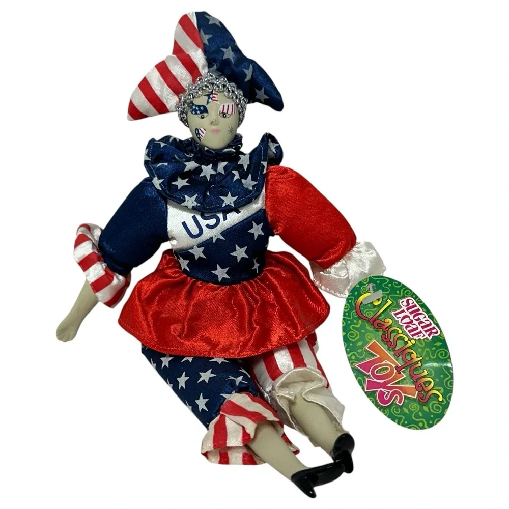 NWT Sugar Loaf‎ Classiques Doll Harlequin Jester Porcelain 10